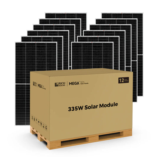 Rich Solar MEGA 335 Watt Monocrystalline Solar Panel(10) | High Efficiency | Best Panel for Grid-Tie and Off-Grid