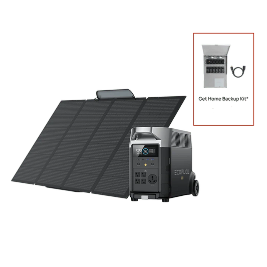 EcoFlow DELTA Pro + 400W Portable Solar Panel + Transfer Switch + Cable